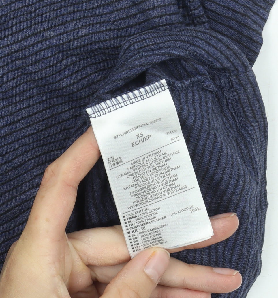 Gap Men's Blue XS Striped Cotton T-Shirt