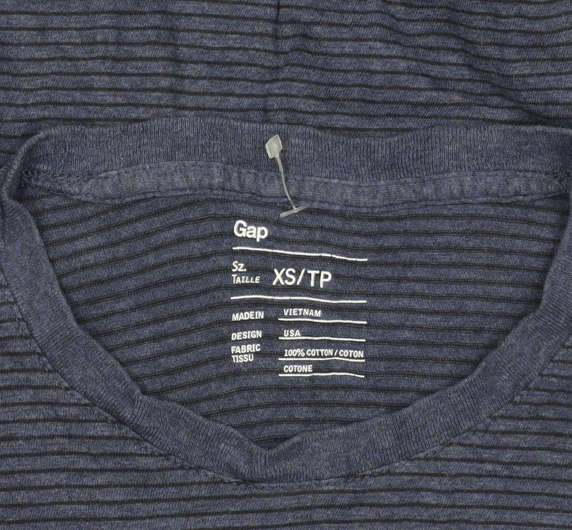 Gap Men's Blue XS Striped Cotton T-Shirt