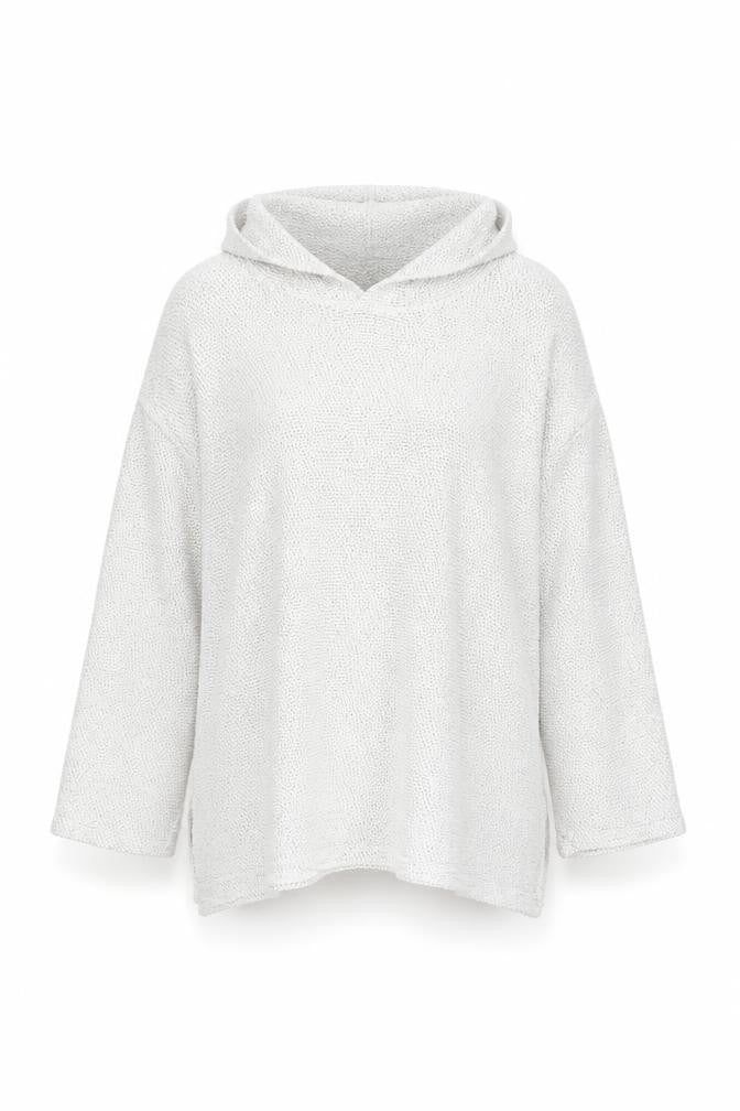 H&M Women's XL White Hooded Jumper, Knit, Casual Style