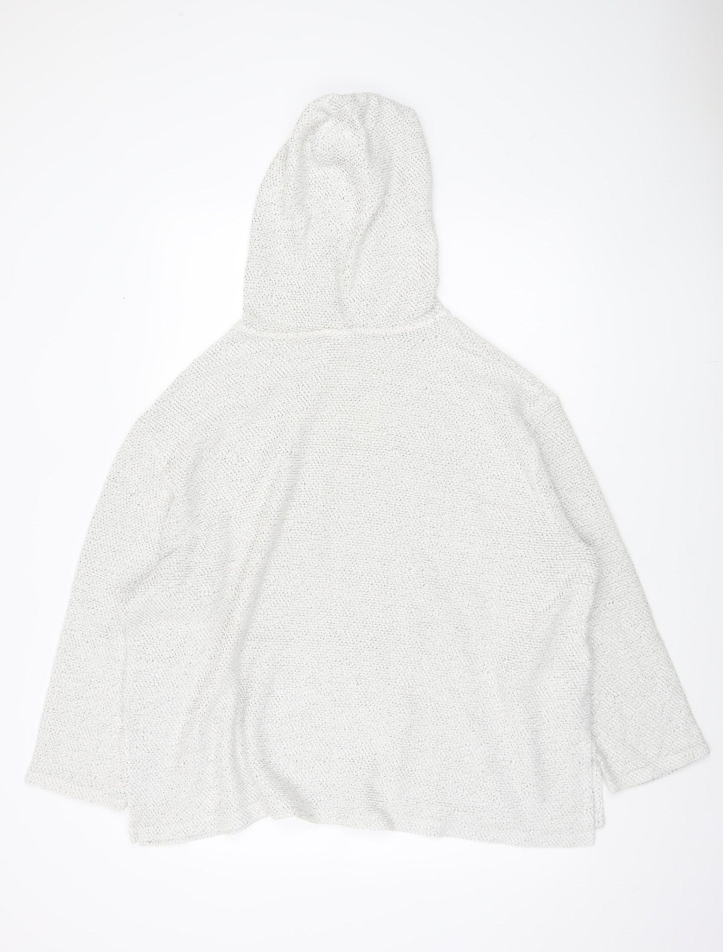 H&M Women's XL White Hooded Jumper, Knit, Casual Style