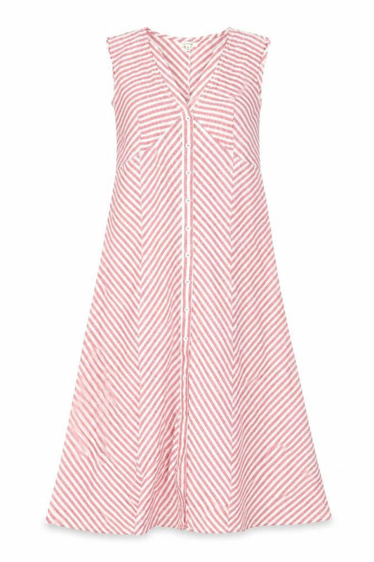 Max Studio Women's Red Striped Dress, Size 6