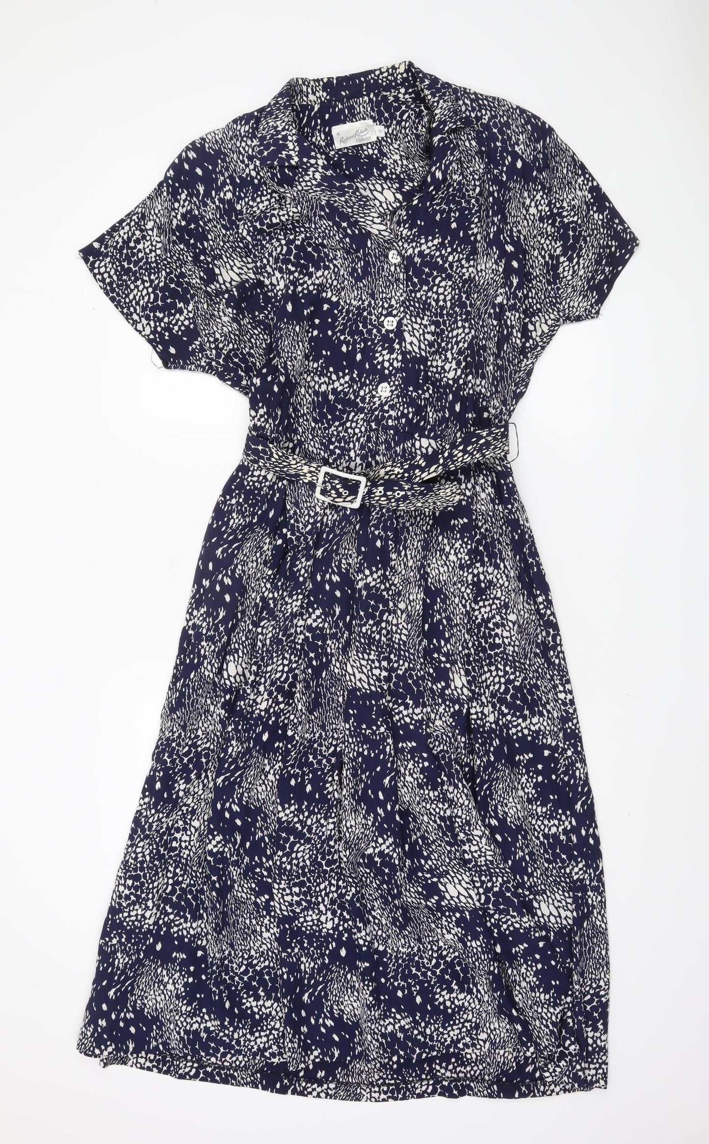Richard Roberts Women's Blue Midi Shirt Dress Size 12