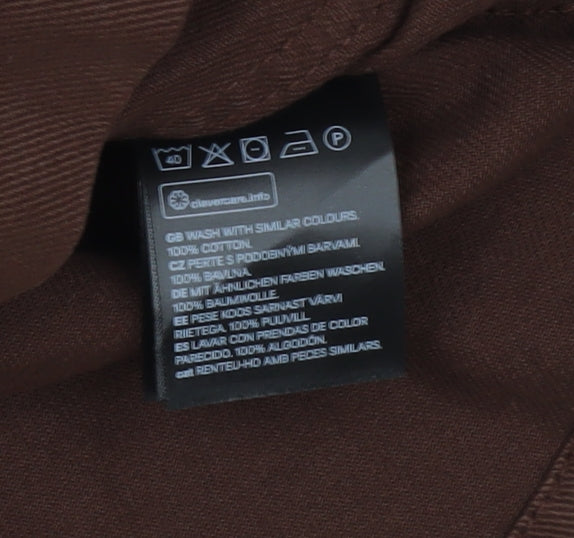 H&M Women's Brown Basic Jacket M Cotton Buttoned