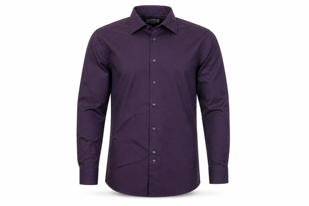 Eton Men's Purple XL Classic Fit Long Sleeve Shirt