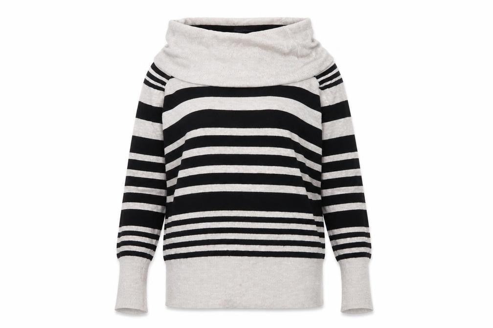 Marks & Spencer Women's Black Striped Pullover Jumper