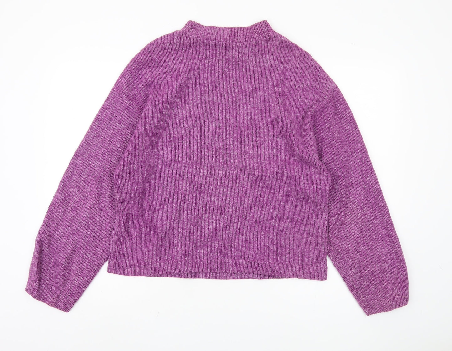 Zara Women's Purple Mock Neck Pullover Jumper Size 12