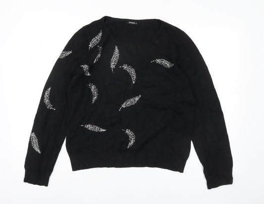 Roman Women's Black Beaded Pullover Jumper
