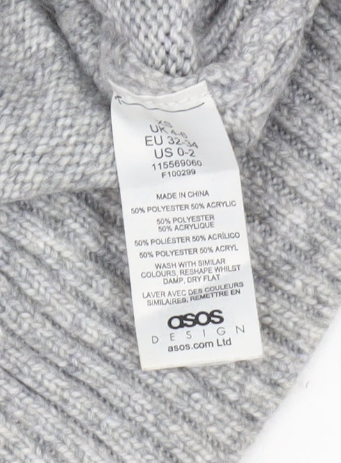 ASOS DESIGN Women's Grey V-Neck Pullover XS