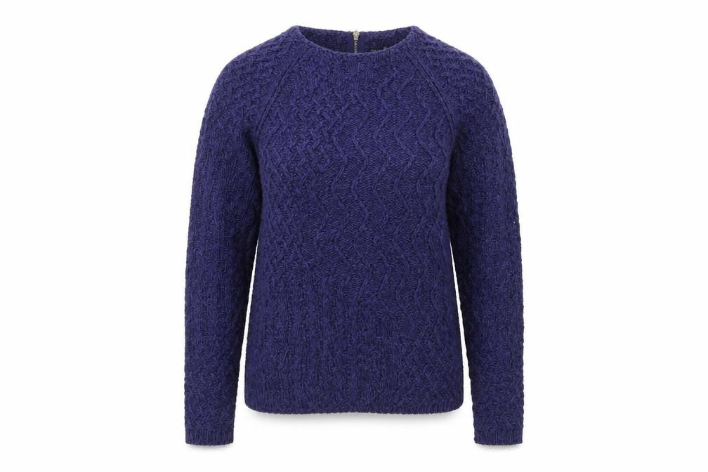 Ellen Reyes Purple Cable-Knit Full Zip Women's Jumper S