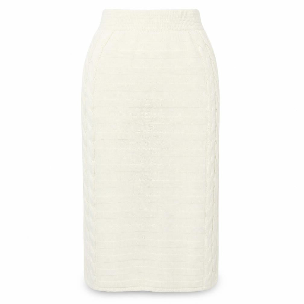 Missguided Women's Ivory Elastic Waist Skirt, Size S