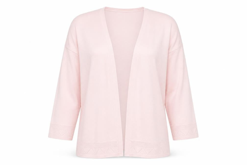 Aura Ashley Women's Pink Open Front Cardigan Size 14