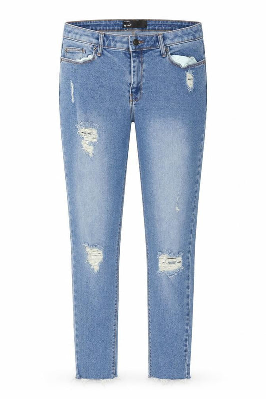 V by Very Women's Blue Distressed Skinny Jeans Size 27