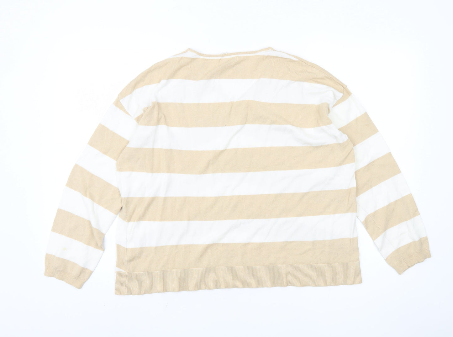 Encuentro Women’s Beige Striped Pullover Jumper L