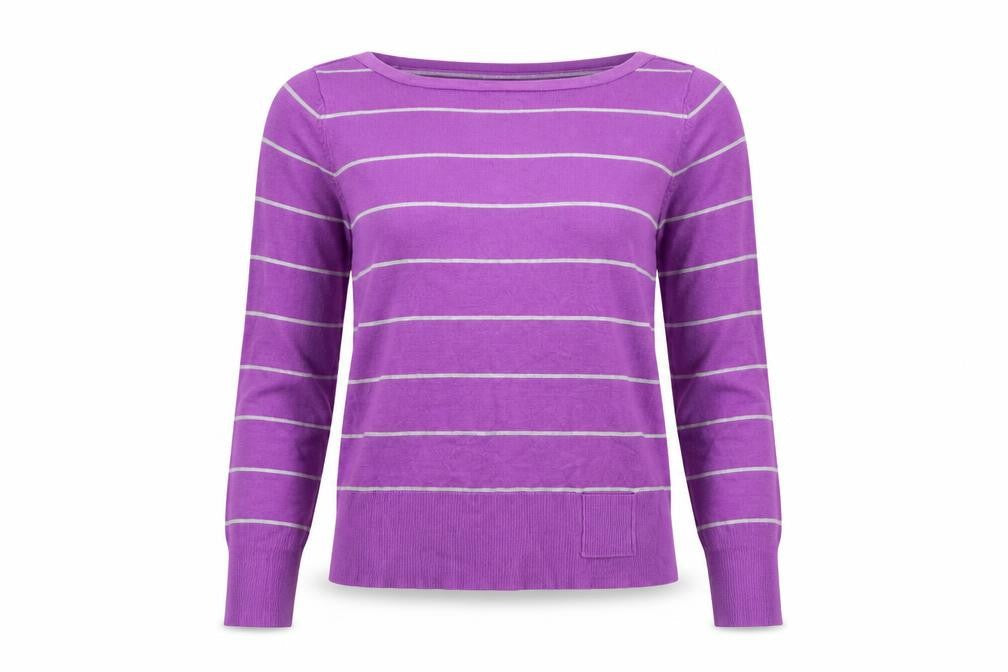 Linea Women's Purple Striped Pullover Jumper - M
