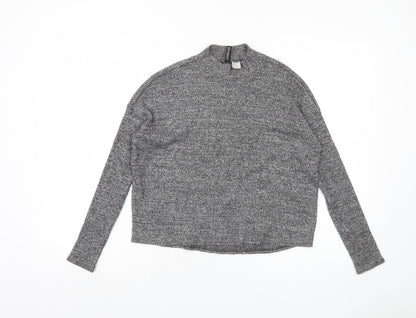 H&M Women's Grey XS Mock Neck Jumper