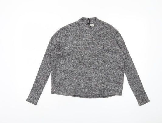 H&M Women's Grey XS Mock Neck Jumper