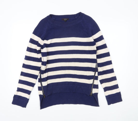Therapy Women's Striped Pullover Jumper Blue S