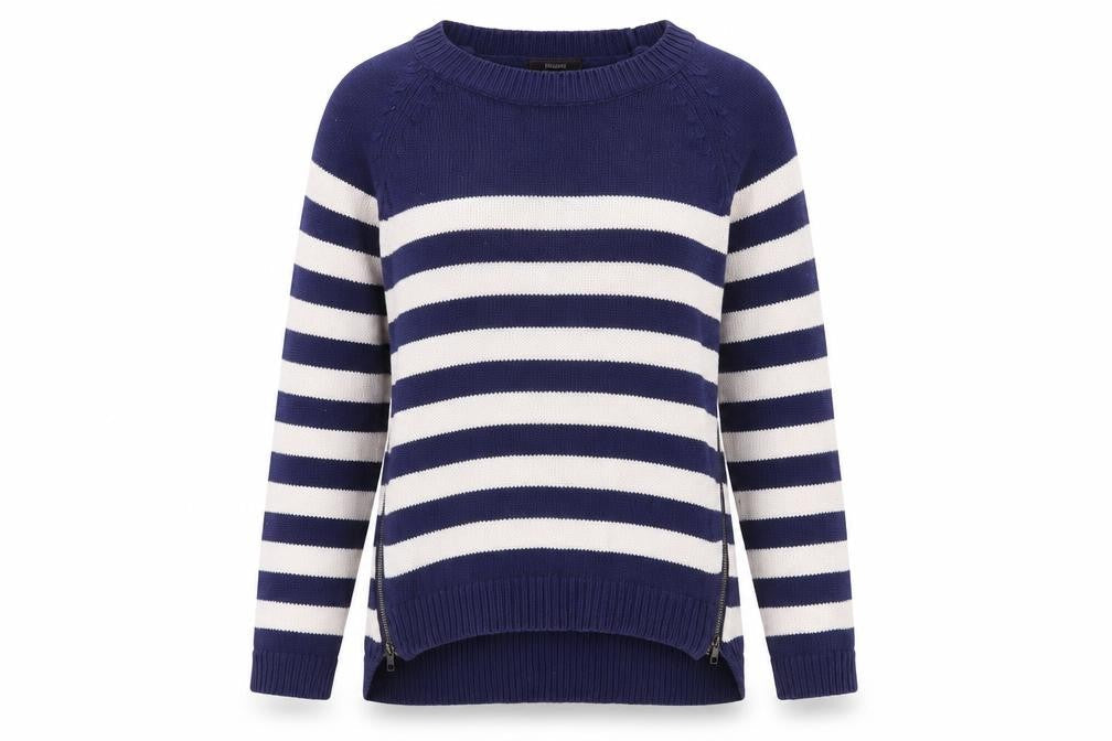 Therapy Women's Striped Pullover Jumper Blue S