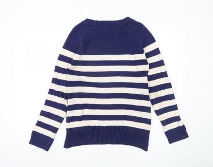 Therapy Women's Striped Pullover Jumper Blue S