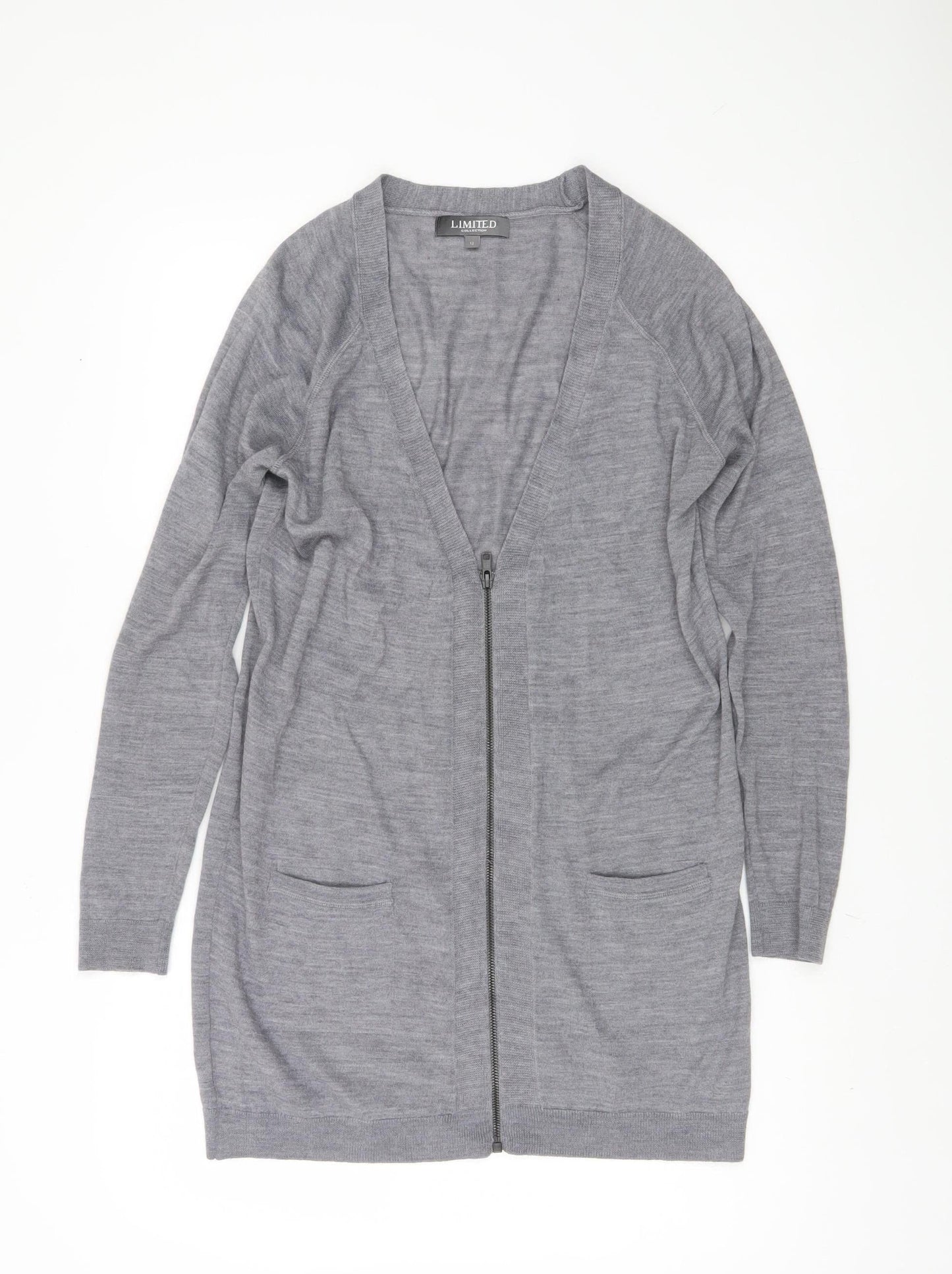 Marks and Spencer Women's Grey Zip Cardigan Size 12