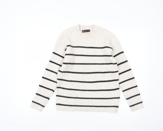Marks and Spencer Women's Ivory Striped Pullover Jumper S