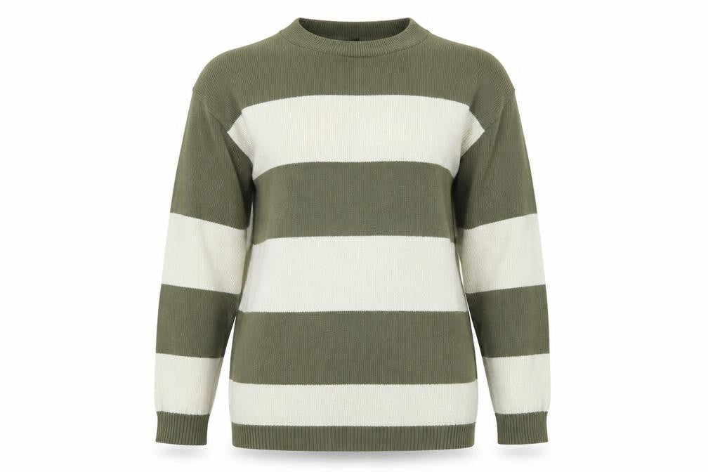 Nasty Gal Green Striped Women’s Pullover Jumper M