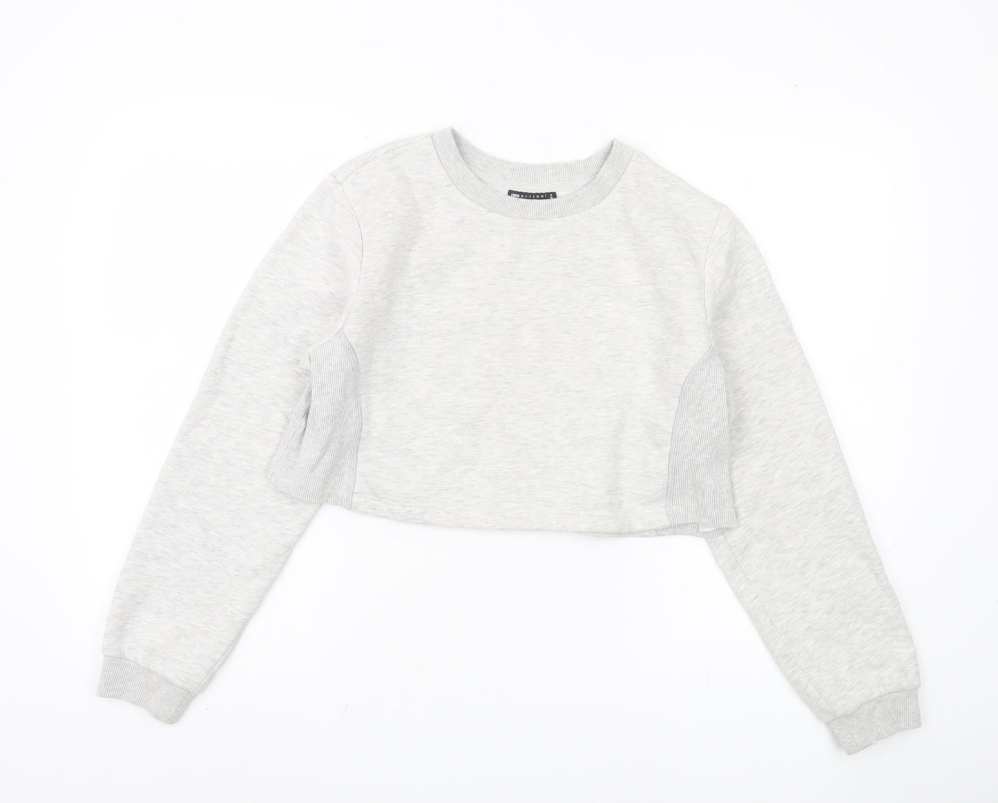 ASOS Women's Grey Cropped Pullover Sweatshirt Size 12