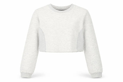 Front view of ASOS Women's Grey Cropped Pullover Sweatshirt, size 12