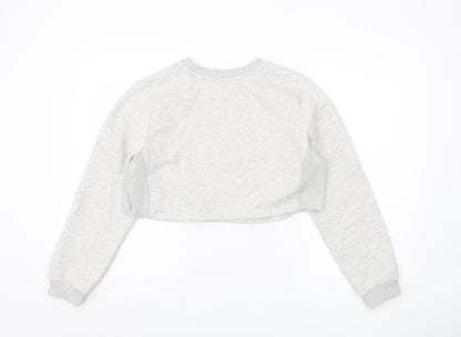 Back view of ASOS Women's Grey Cropped Pullover Sweatshirt, size 12