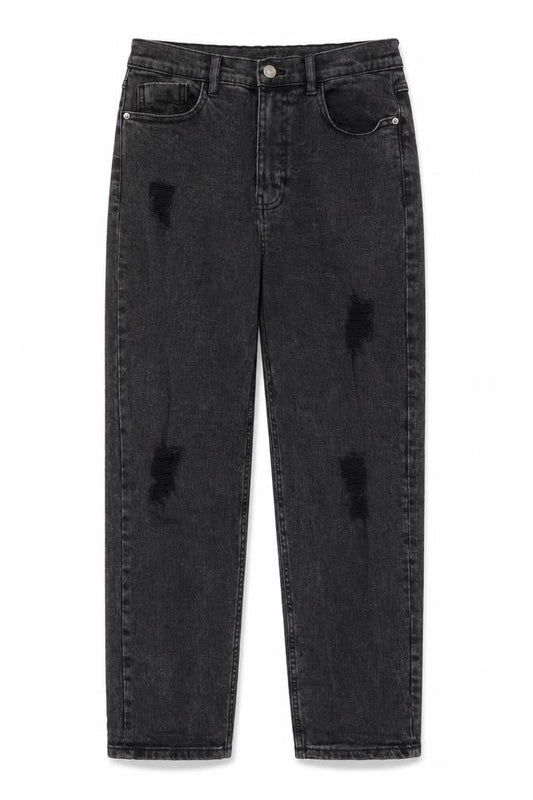 George Girls Black Straight Jeans 13-14 Years Ripped Casual