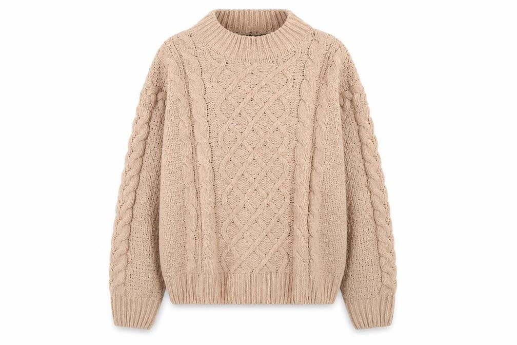 Primark Women's Beige Crew Neck Jumper Size L