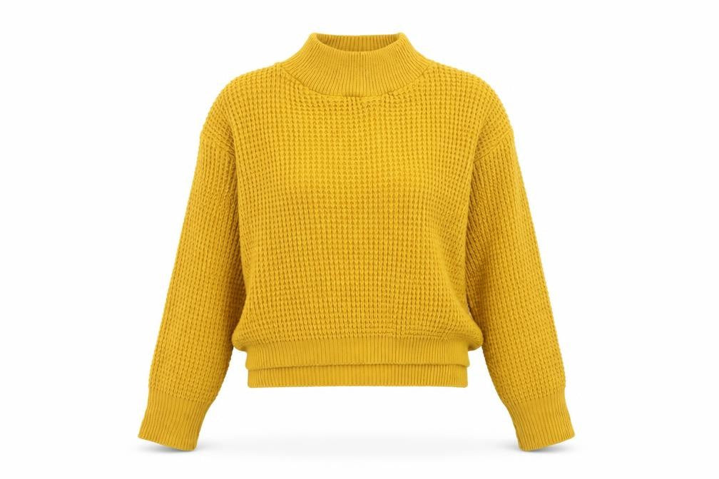 Look of the Day Women's Yellow Acrylic Pullover Jumper