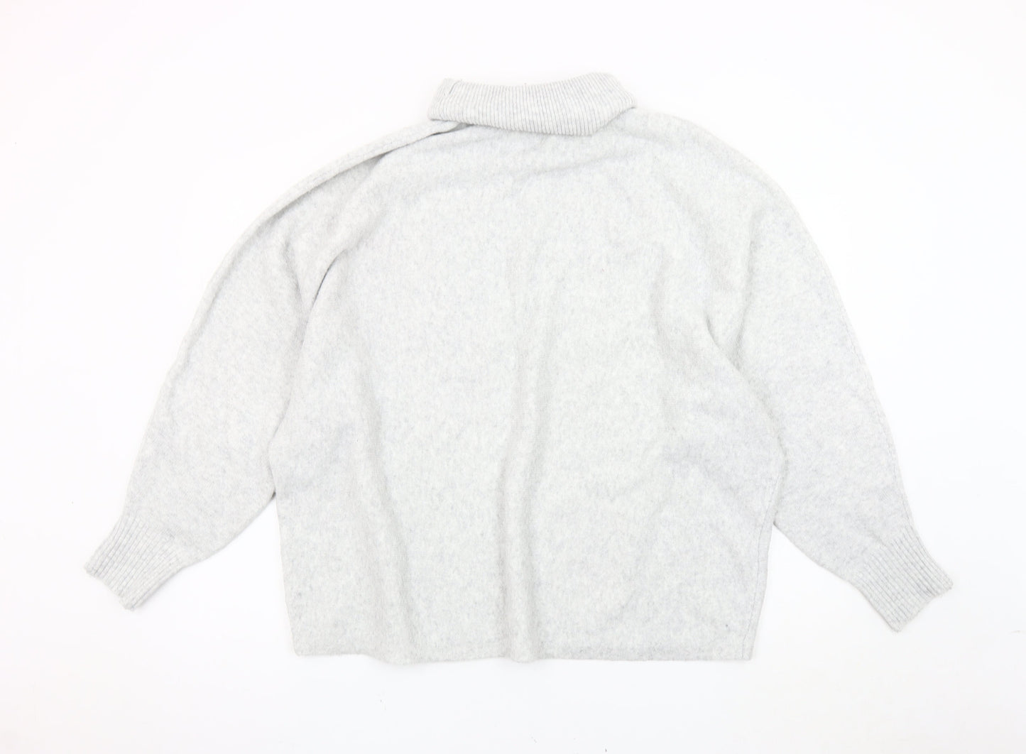 F&F Women’s Grey Roll Neck Jumper, Size L, Relaxed Fit