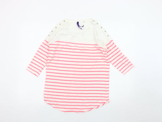 Seraphine Women's Pink Striped T-Shirt Size 8