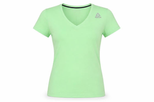 Reebok Women's Green V-Neck T-Shirt S - Gym Essentials