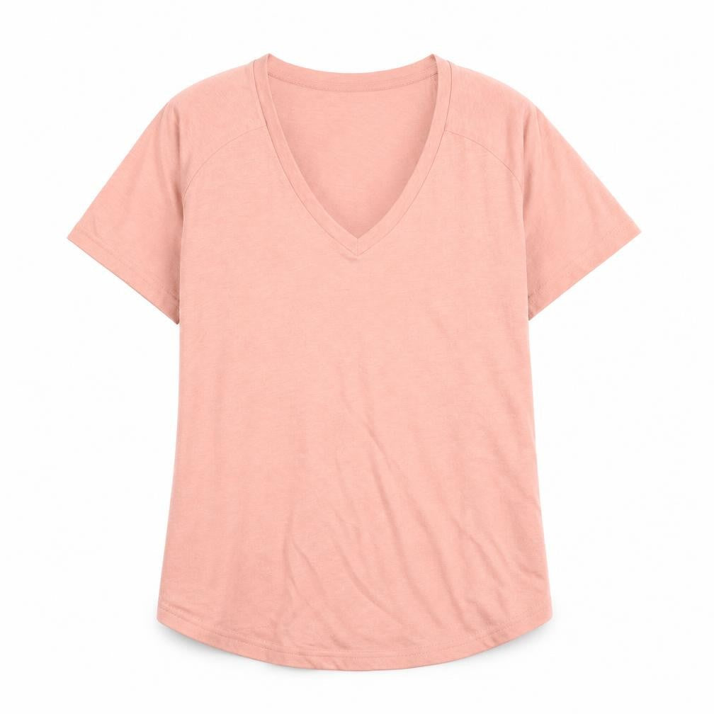 Adidas Women's Pink V-Neck T-Shirt Size S