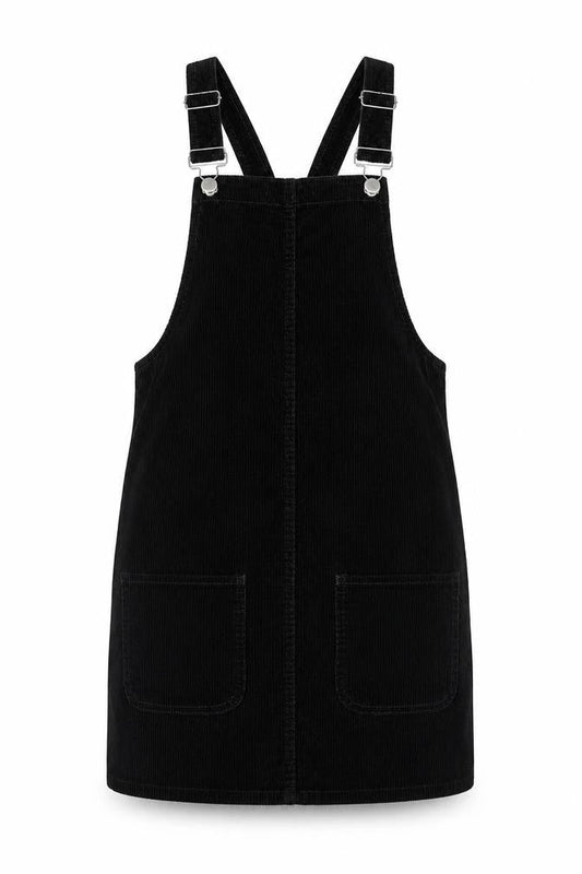 Denim Co. Women's Black Dungaree Dress Size 6