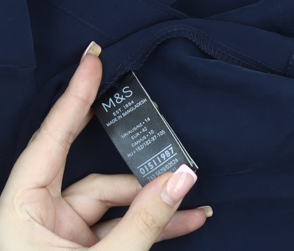 Marks and Spencer Women's Blue Short Sleeve Top