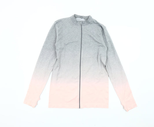 WORK OUT Women's Grey Pink Ombre Activewear Jacket M