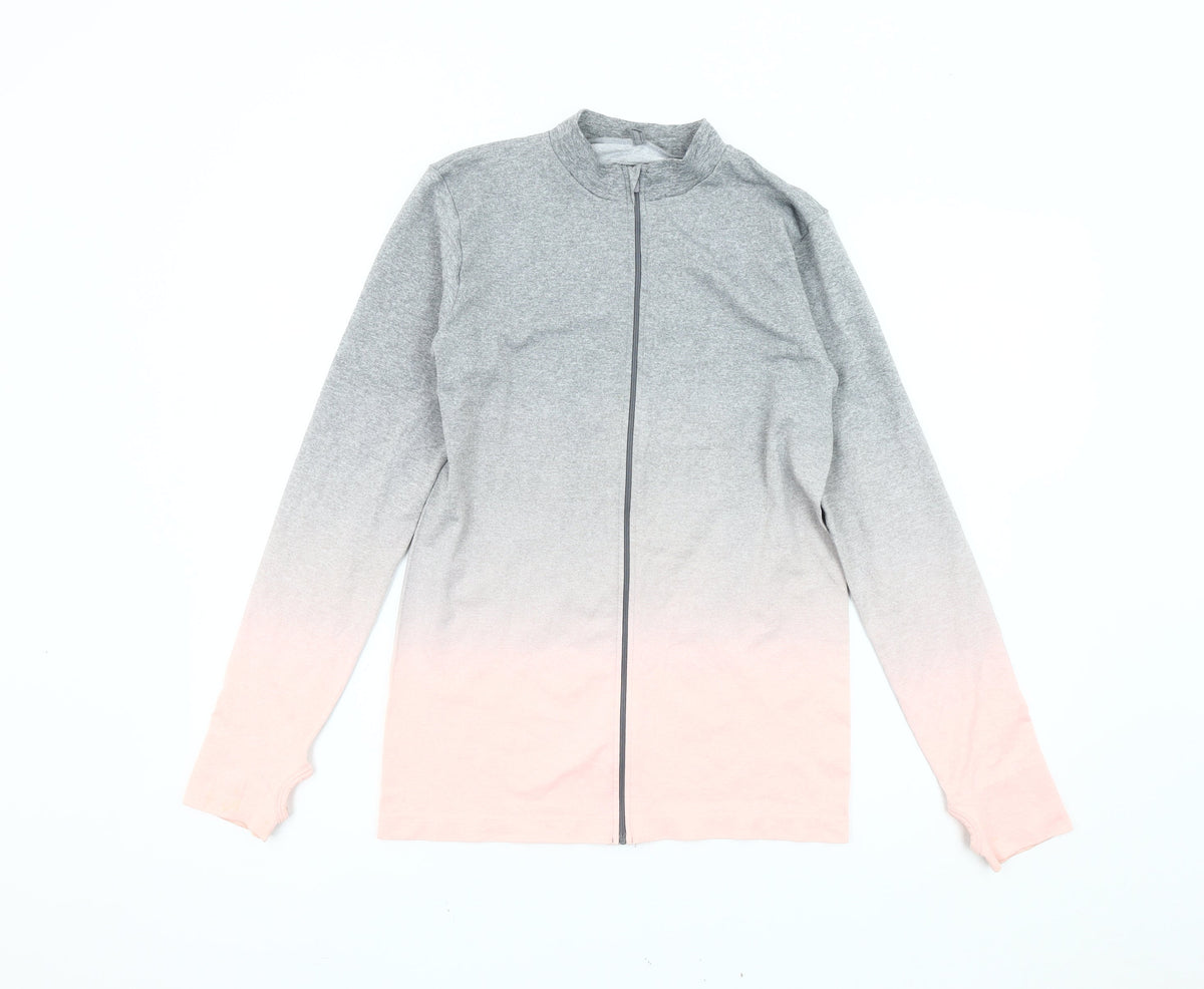WorkOut Women's Grey Pink Ombre Activewear Jacket M
