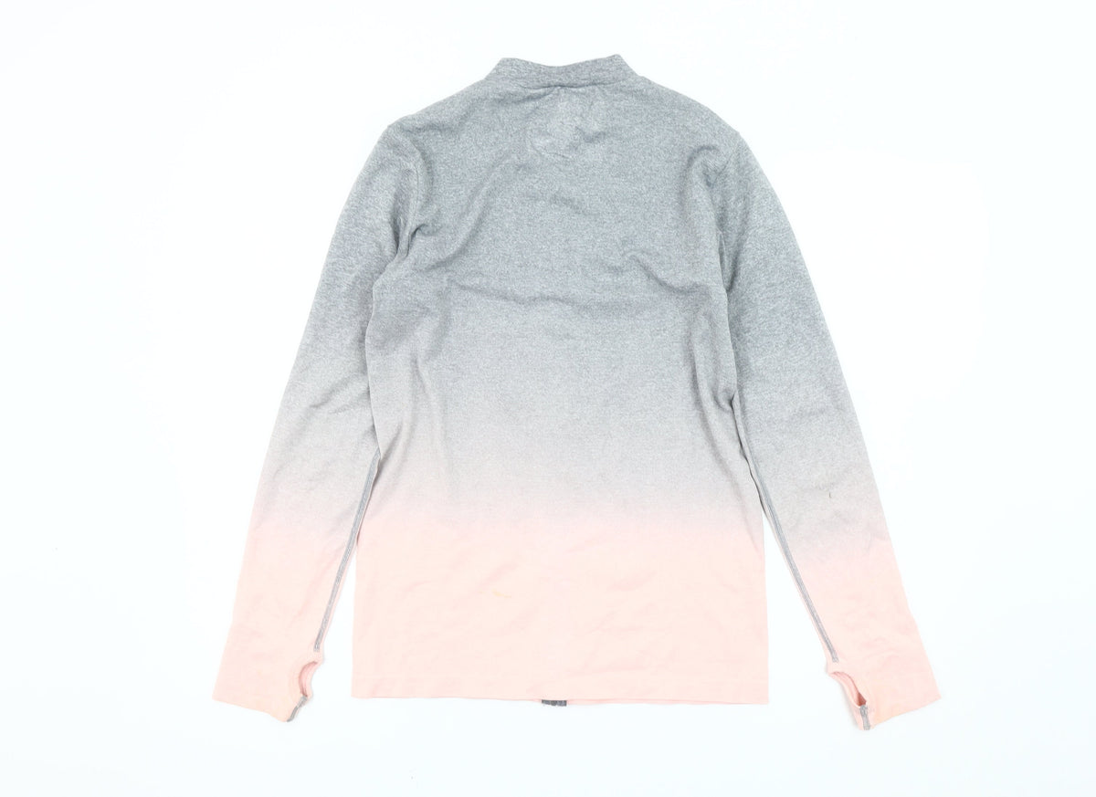 WorkOut Women's Grey Pink Ombre Activewear Jacket M