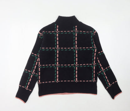 Next Women's Black XS Check Mock Neck Jumper