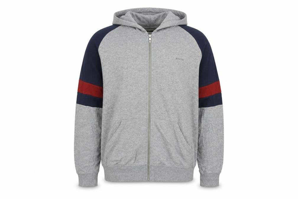 Brixton Men's Grey Full Zip Hoodie M