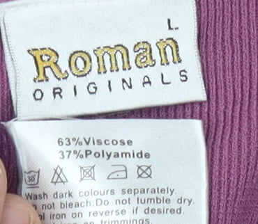 Roman Originals Women's Purple Beaded Pullover Jumper L