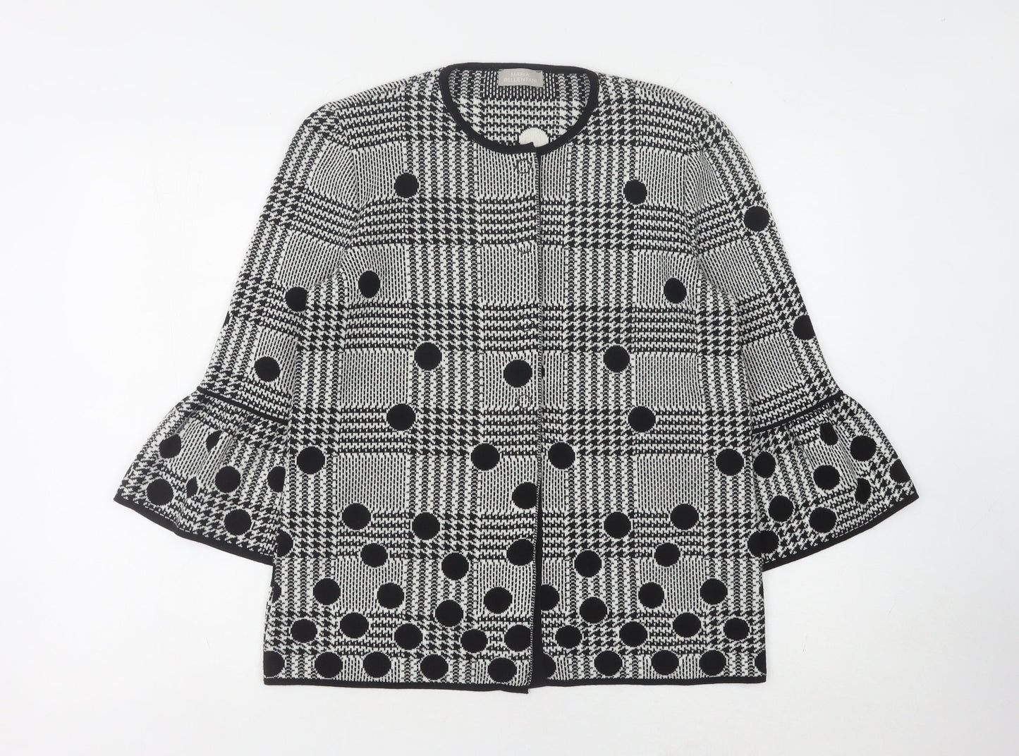 Maria Bellentani Women's Black Check Cardigan L