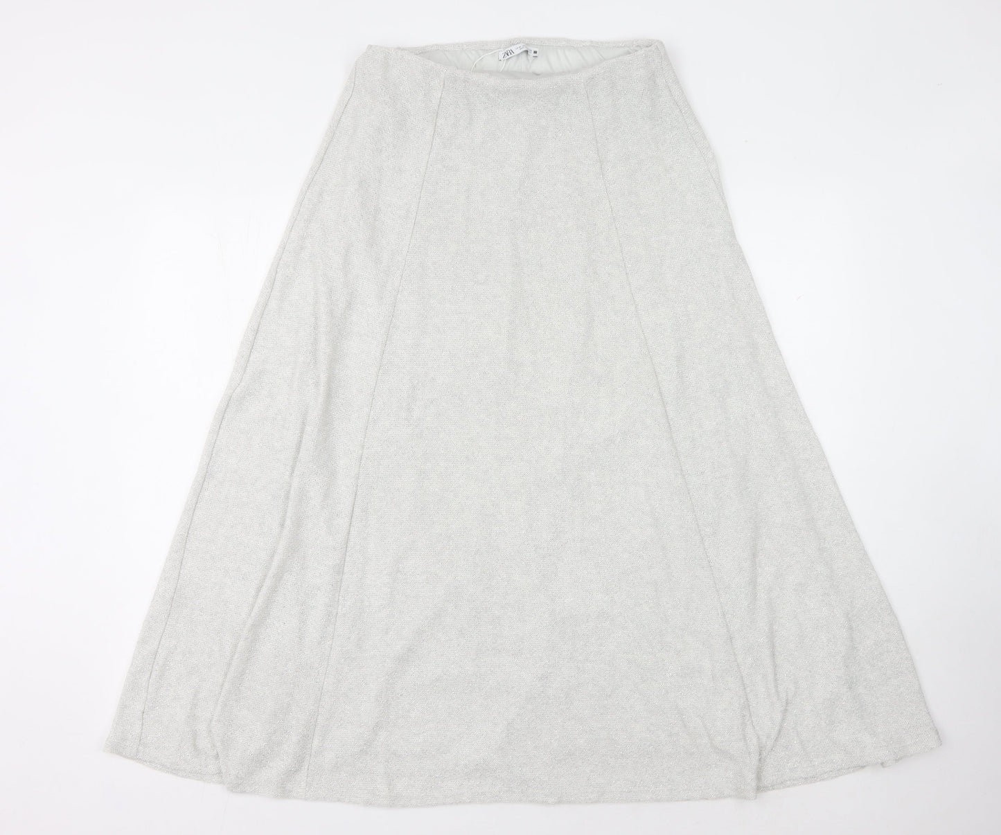 Zara Women's White Skirt Size 12 Polyester Cotton