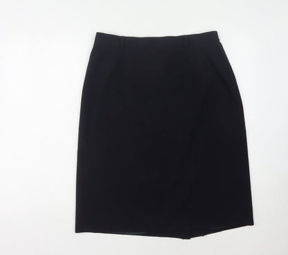 Additional front view of Viyella Petite Black Wool Blend Women's Pencil Skirt