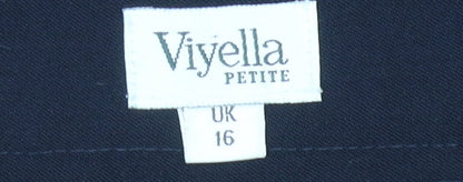 Close-up detail of Viyella Petite Black Wool Blend Women's Pencil Skirt