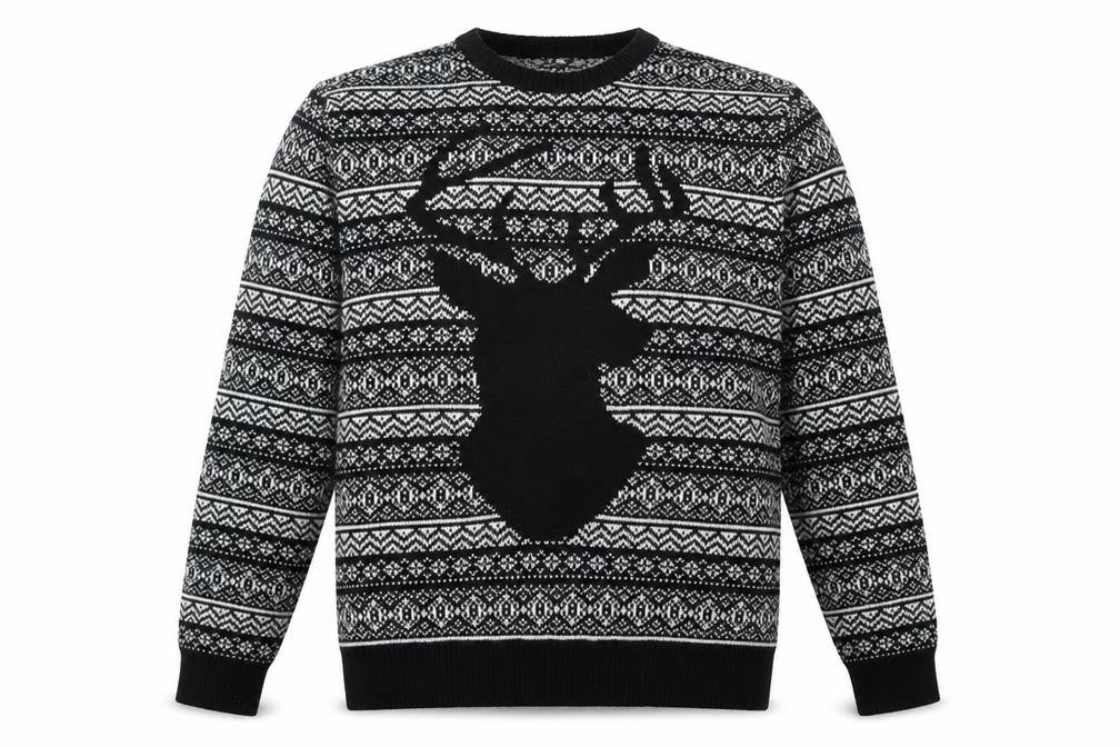 Red Herring Men's Black L Pullover Xmas Jumper