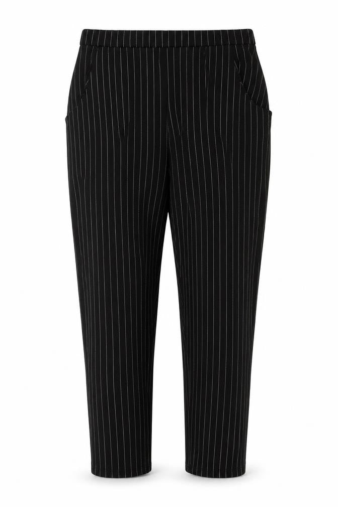 PrettyLittleThing Women's Black Striped Trousers, Size 12